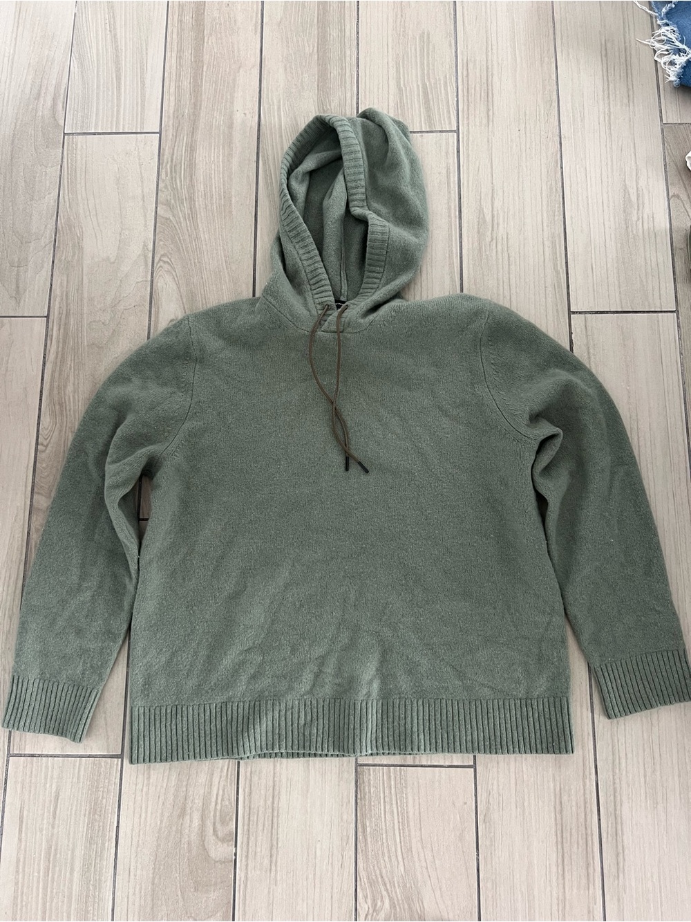 Vince Olive Green Crewneck Hooded Sweater